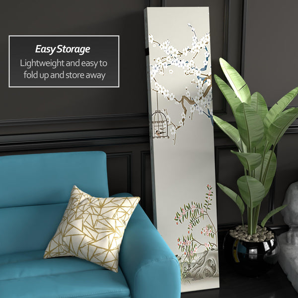 4-Panel Double-Sided Canvas Room Divider – 6 ft Tall Folding Privacy Screen