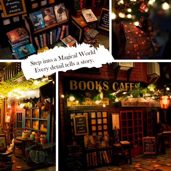 DIY Book Nook Miniature Kit with LED Lights