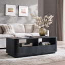 Fluted Coffee Table with Storage & 2 Drawers