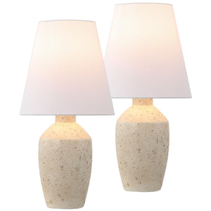 19.25" Modern Matte Ginger Jar Table Lamp Set of 2