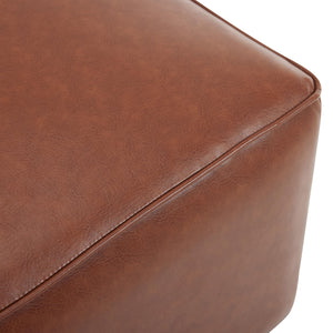 Square Faux Leather Ottoman