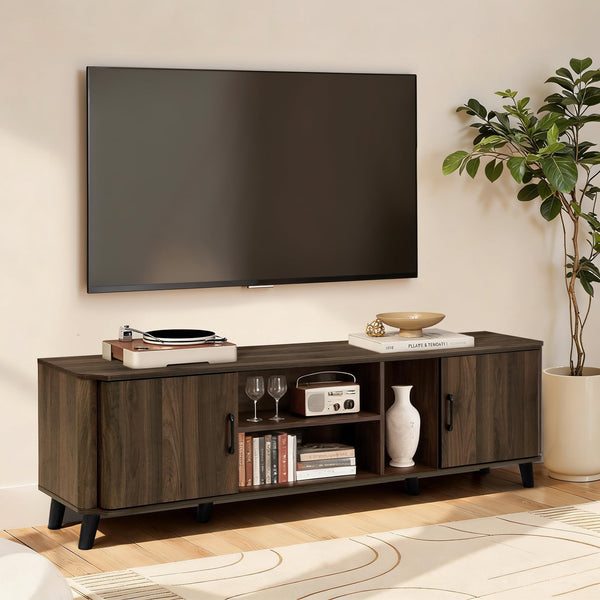 70" Mid-Century Modern TV Stand with Storage