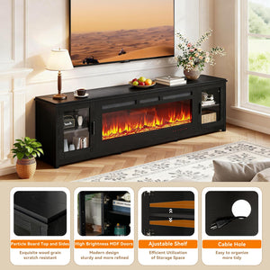 Electric Fireplace TV Stand with LED Lights