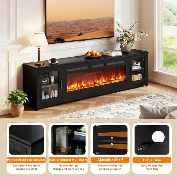Electric Fireplace TV Stand with LED Lights