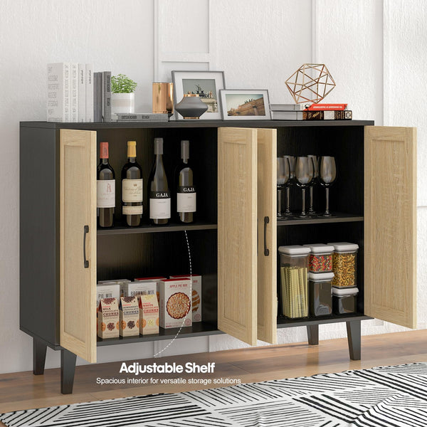 Rattan Door Buffet Sideboard Cabinet