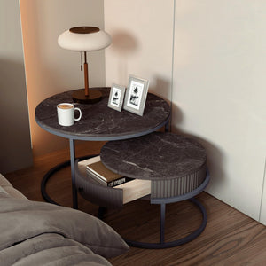 Round Nesting Coffee Table Set of 2