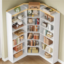 7-Tier Corner Bookshelf with Storage
