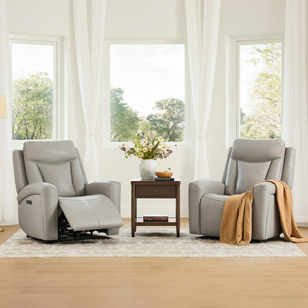 Super Zero-Gravity Power Recliner Chair with Genuine Leather & Dual Motors