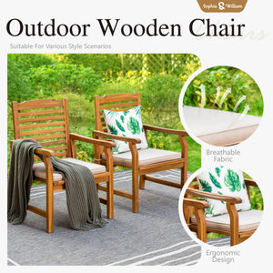 9-Piece Expandable Acacia Wood Patio Dining Set with 8 Chairs