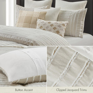 Cotton Clipped Jacquard Comforter Set with Removable Cover