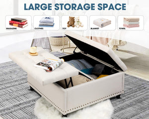 Large Square Storage Ottoman with Lift Top