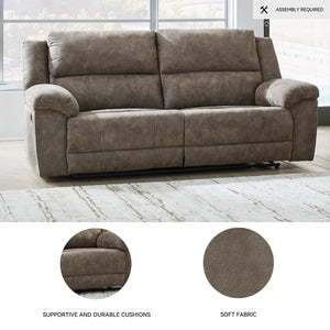 Grey Faux Leather Reclining Sofa