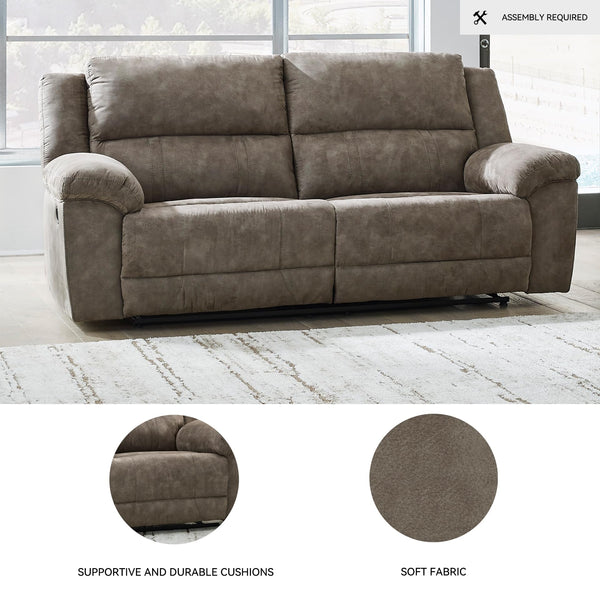 Grey Faux Leather Reclining Sofa