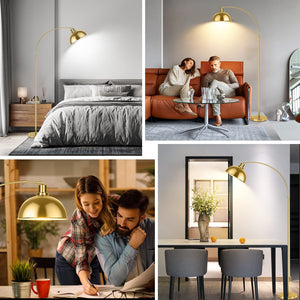 Arc Floor Lamp with Remote & Dome Shade