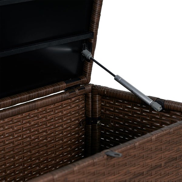 Outdoor Wicker Storage Trunk with Lockable Lid