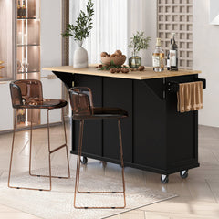 Rolling Kitchen Island with Storage & 3 Drawers