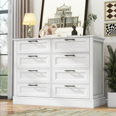 White Wood Dresser with Drawers – Chest of Drawers for Bedroom