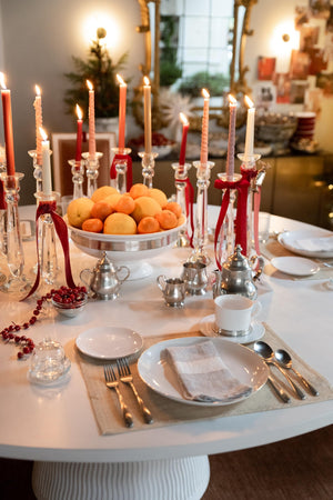 Crystal Candlestick Holders Set of 3 — Clear Tapered Candle Holders S, M & L