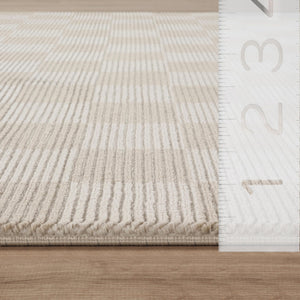 Cream Checkered Area Rug