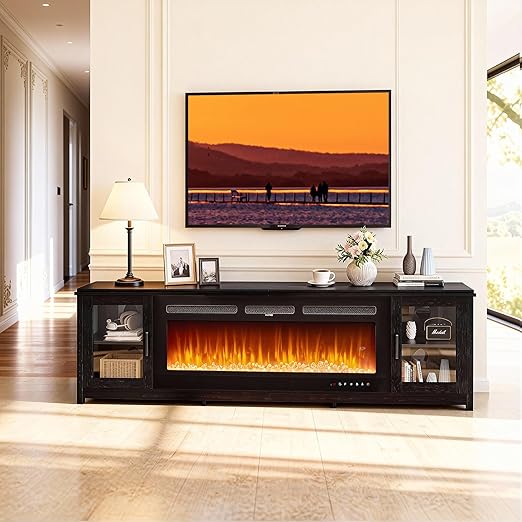 Electric Fireplace TV Stand with LED Lights