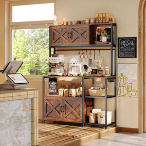 Kitchen Baker's Rack with Power Outlet & Cabinets