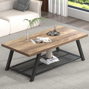 47" 2-Tier Coffee Table with Storage