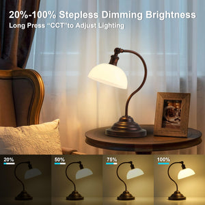 Cordless LED Table Lamp with Swing Arm & Plastic Shade