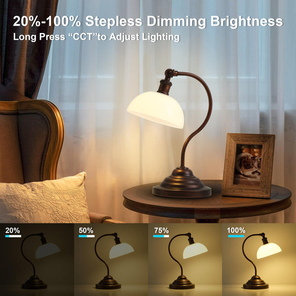 Cordless LED Table Lamp with Swing Arm & Plastic Shade