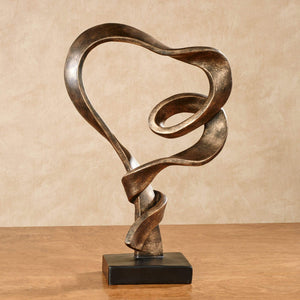 Abstract Heart Resin Sculpture – Antique Gold