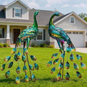 Metal Peacock Garden Statues – Set of 2
