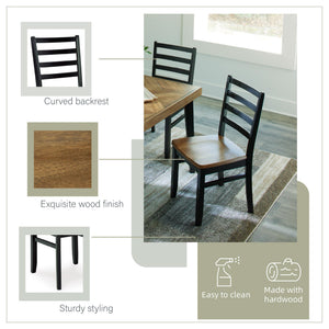 7-Piece Rectangular Dining Table Set with 6 Ladderback Chairs