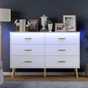 6-Drawer Wood Dresser with LED Light