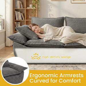 59" Boneless Loveseat Sofa – 2-Seater Foam Couch with Removable Cushions