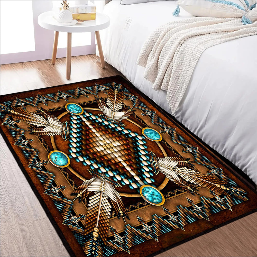 Southwestern Aztec Area Rug – Washable, Non-Slip, Multi-Size