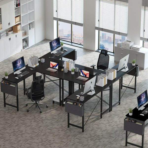 L-Shaped Corner Desk 50 Inch with Side Bag and Reversible CPU Shelf