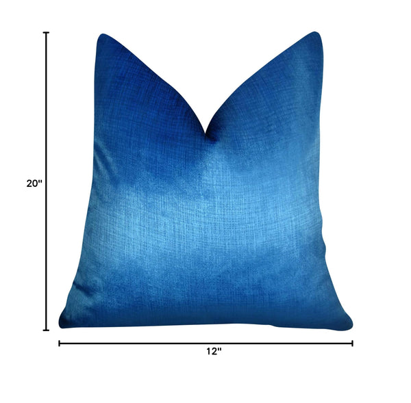 Metallic Blue Decorative Throw Pillow Cover 12x20 Inch