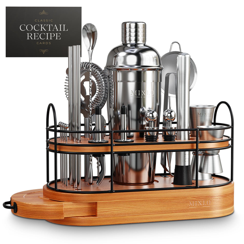 22-Piece Cocktail Shaker & Bartender Kit with Stand