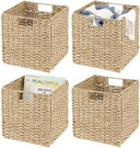 Seagrass Woven Cube Storage Baskets with Handles