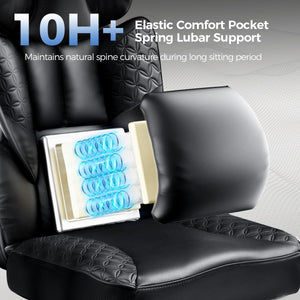 High-Back Ergonomic Office Chair – Reclining, Footrest & Pocket Spring Lumbar Support