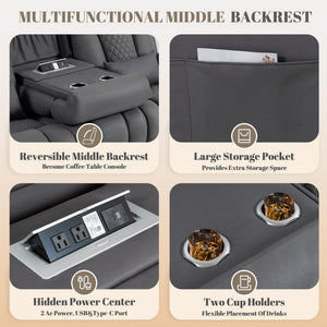 Zero Wall Hugger Power Reclining Sofa Set with Adjustable Headrest