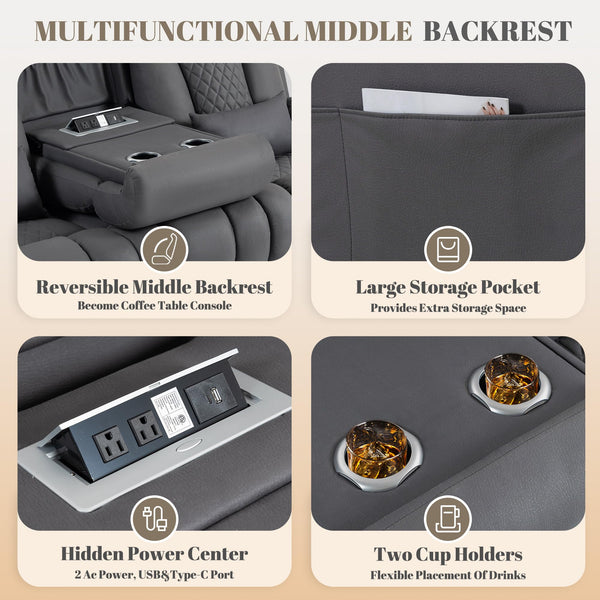 Zero Wall Hugger Power Reclining Sofa Set with Adjustable Headrest