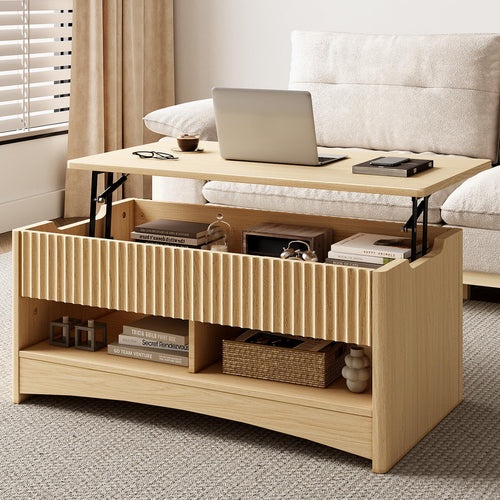 Lift Top Coffee Table with Storage & Hidden Compartment