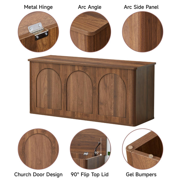 Lift-Top Storage Bench with Hidden Compartment