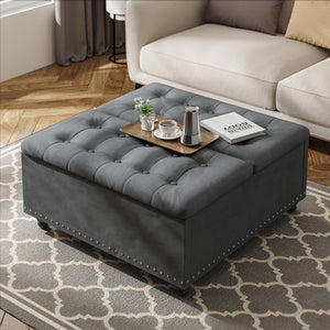 Large Square Storage Ottoman with Lift Top