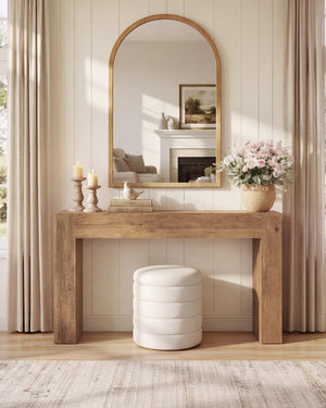 U-Shaped Console Table with Thick Tabletop