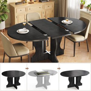 Extendable Round Dining Table for 4–8 | 43.3" to 59" Oval Kitchen Table