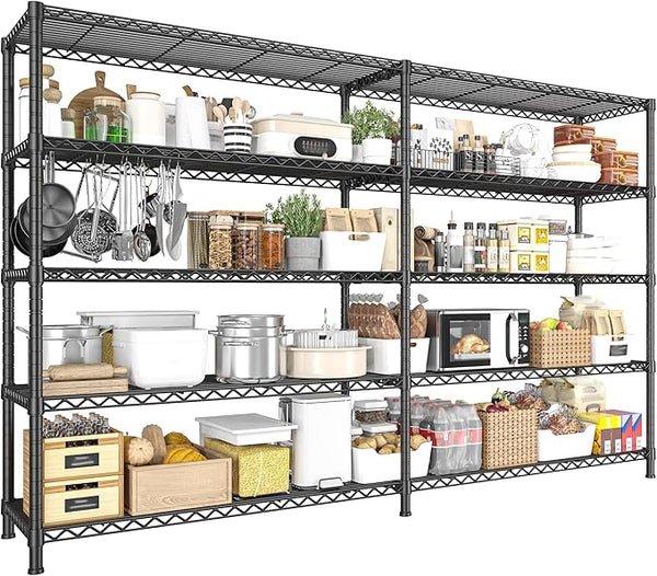 5-Tier Heavy Duty Wire Shelving Unit with Adjustable Shelves