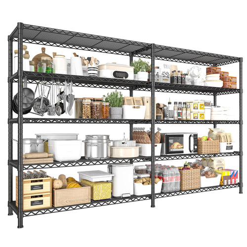 5-Tier Heavy Duty Wire Shelving Unit with Adjustable Shelves