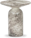 Round Faux Marble End Table – Reinforced Resin Side Table