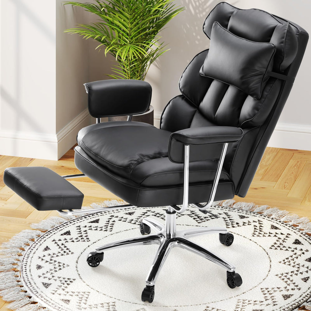 Ergonomic Executive Office Chair with Footrest & Lumbar Support